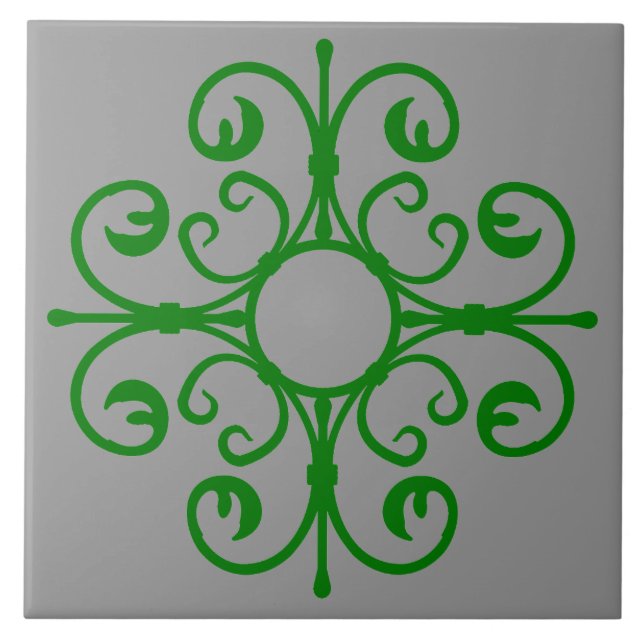 Ornitat i Grönt Tile Kakelplatta (Framsidan)