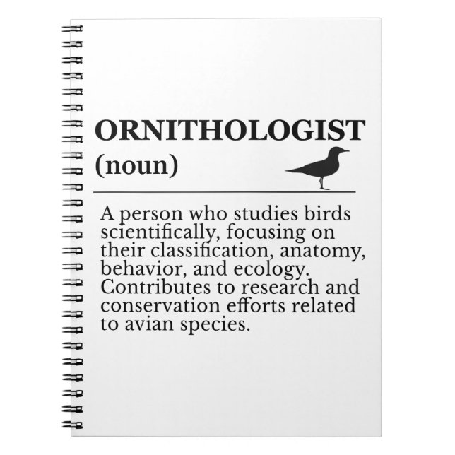 Ornithologist Definition - Vogelkunde (Birdwatchin Anteckningsbok (Framsidan)