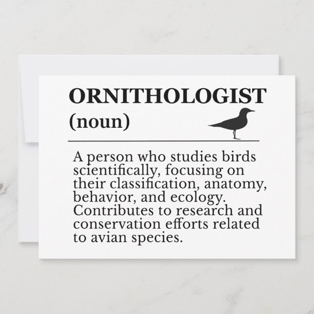 Ornitolog Definition - Vogelkunde (Fågelskådning Inbjudningar (Framsida)