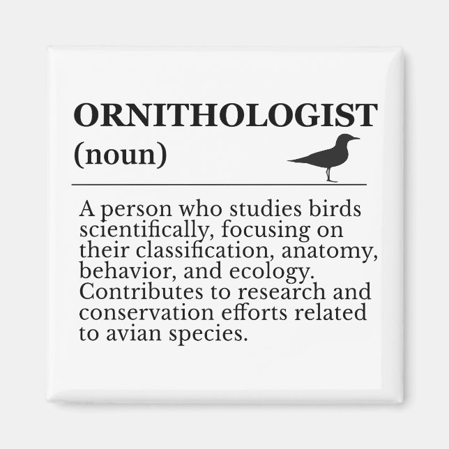 Ornitolog Definition - Vogelkunde (Fågelskådning Magnet (Framsidan)