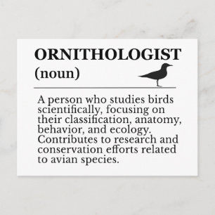 Ornitolog Definition - Vogelkunde (Fågelskådning Vykort