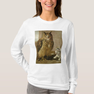 Örnuggla och katt med döda råttor t-shirt
