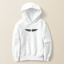 Örnvinge tryckt svart barn hoodie