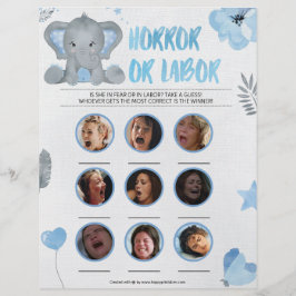Oro eller arbete [Baby Elephant [Blue] Brevhuvud