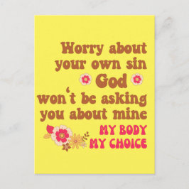 Oroa dig för ditt eget Sin Pro-val Vykort