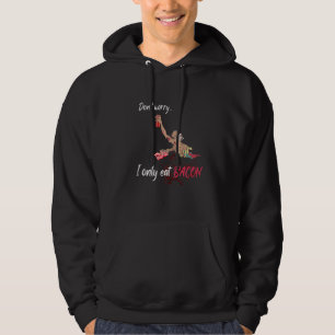 Oroa dig inte att jag bara äter Bacon zombie Hallo Hoodie