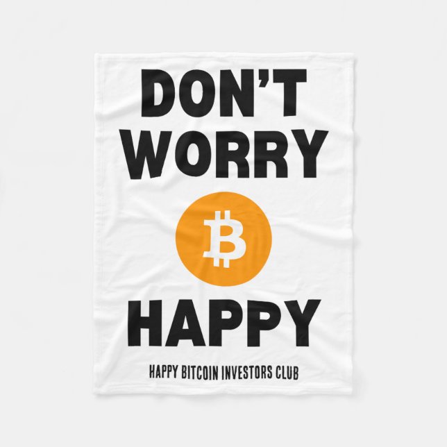 Oroa Dig Inte B Itcoin Glad  Fleecefilt (Framsidan)