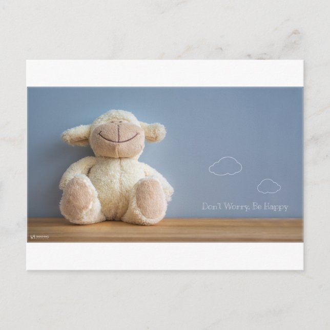 Oroa dig inte. Be lycklig Vykort (Framsida)