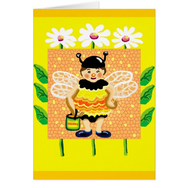 Oroa dig inte, bin lycklig hälsningskort (Framsidan)