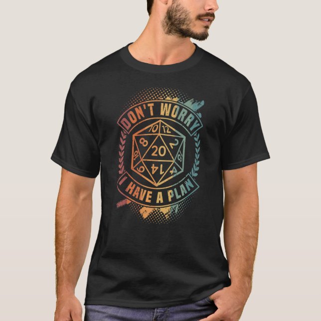 Oroa dig inte, D 20 Dice, RPG Dungeon T Shirt (Framsida)