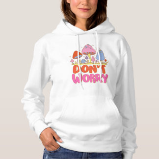 Oroa dig inte - färgfull Kawaii Mushroom T Shirt