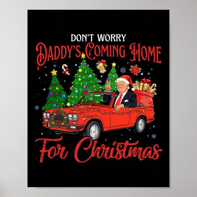 Oroa dig inte för att Daddys kommer hem för julkla Poster (Framsidan)