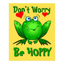 Oroa dig inte för att vara Hoppy Cute Grönt Frog w