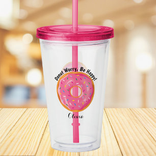 Oroa dig inte för att vara Lycklig Donut-Anpassnin Take Away Mugg