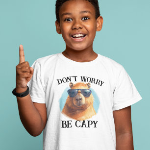 Oroa dig inte för Capy Lycklig Capybara T Shirt