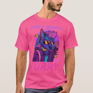 Oroa dig inte för Håriget i Vaporwave Fox Cosplay T Shirt