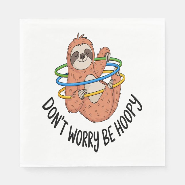 Oroa dig inte för Hoopy Sloth Pappersservett (Framsidan)