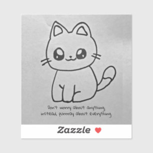Oroa dig inte för Kattunge Sticker Klistermärken