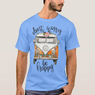 Oroa dig inte för Lycklig Blommigt Hippie Van Pea T Shirt