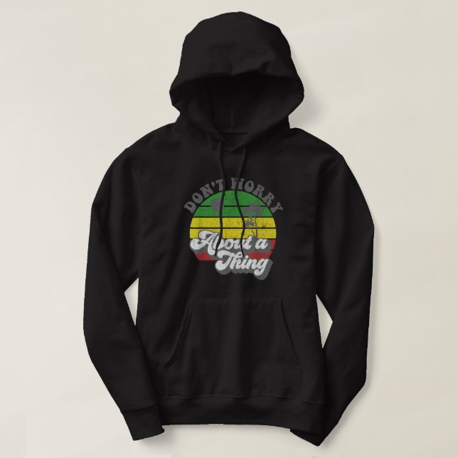Oroa dig inte för Sak Jamaica Rasta Reggae Jama Hoodie (Design framsida)