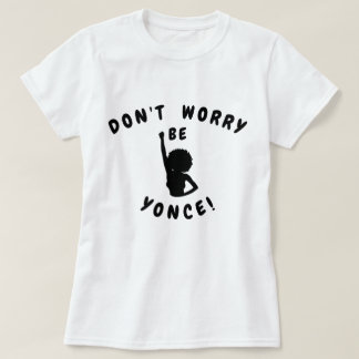 Oroa dig inte för Söt Womens Black & White T Shirt