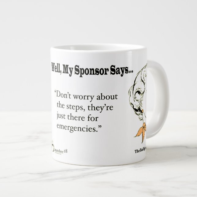 Oroa dig inte för stegen. jumbo mugg (Framsida höger)