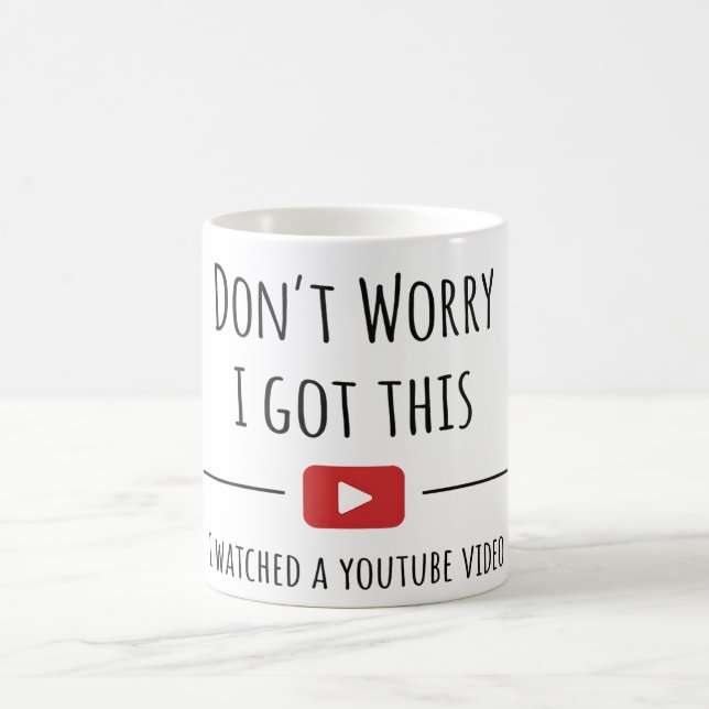 Oroa dig inte, jag fixar det – Roligt YouTube-cita Kaffemugg (Center)