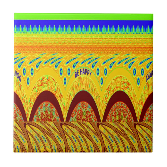 Oroa dig inte om du vill skriva ut Lycklig Kakelplatta (Framsidan)