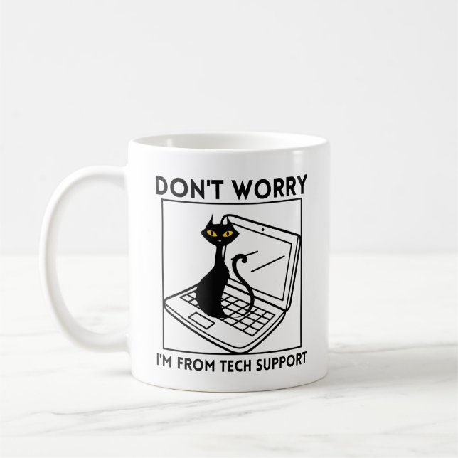 Oroa dig inte om jag kommer från teknisk support kaffemugg (Vänster)