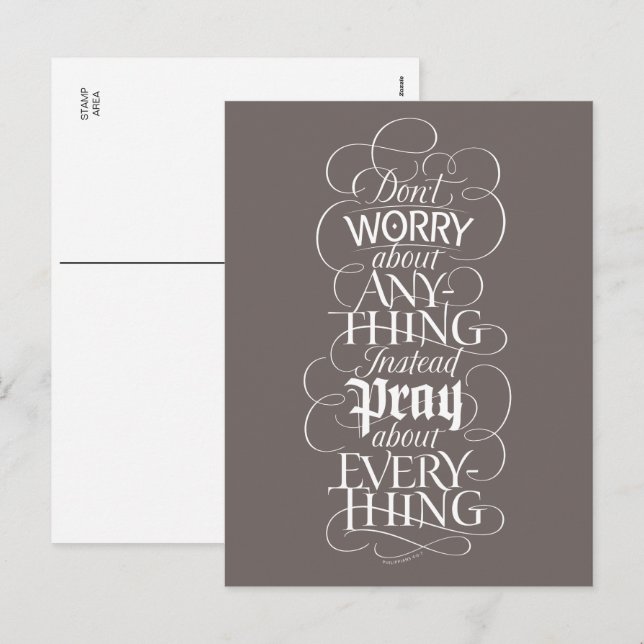 OROA dig inte om någonting - Christian Calligraphy Helg Vykort (Fram/baksida)