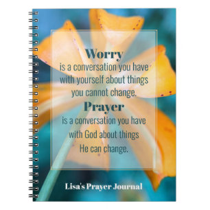 Oroa dig inte Orangen Flower Prayer Journal Anteckningsbok