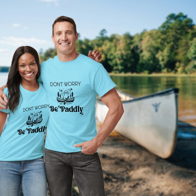 Oroa dig inte Retro Canoe Otter Paddling T Shirt (Skapare uppladdad)