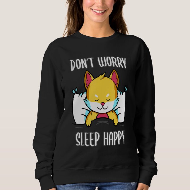 Oroa dig inte, sov gott! Pyjamas med söt räv sovan T Shirt (Framsida)