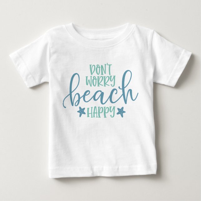 Oroa Dig Inte Strand Glad Rolig T Shirt (Framsida)