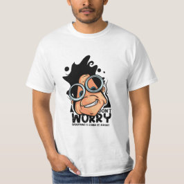 Oroa dig inte Tecknad Ansikte T Shirt