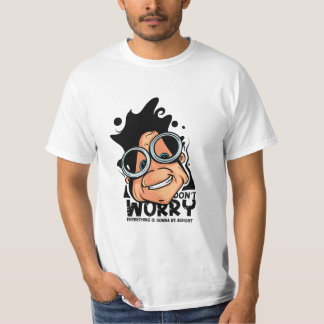 Oroa dig inte Tecknad Ansikte T Shirt