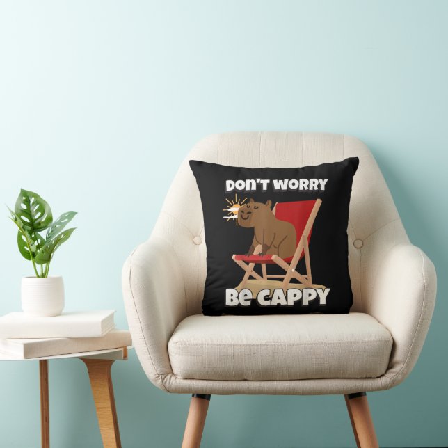 Oroa dig inte, Var Cappy, Söt Capybara Present Dju Kudde (Stol)