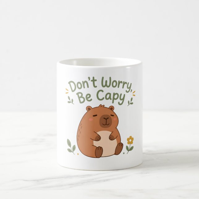 Oroa dig inte, var Capy Söt Capybara-mugg Kaffemugg (Center)