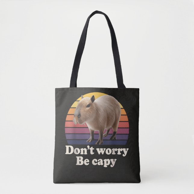 Oroa dig inte, var Capy Söt Capybara Pundesign Tygkasse (Framsida)