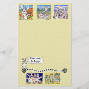 Oroa dig inte, var hoppy Stationary Brevpapper