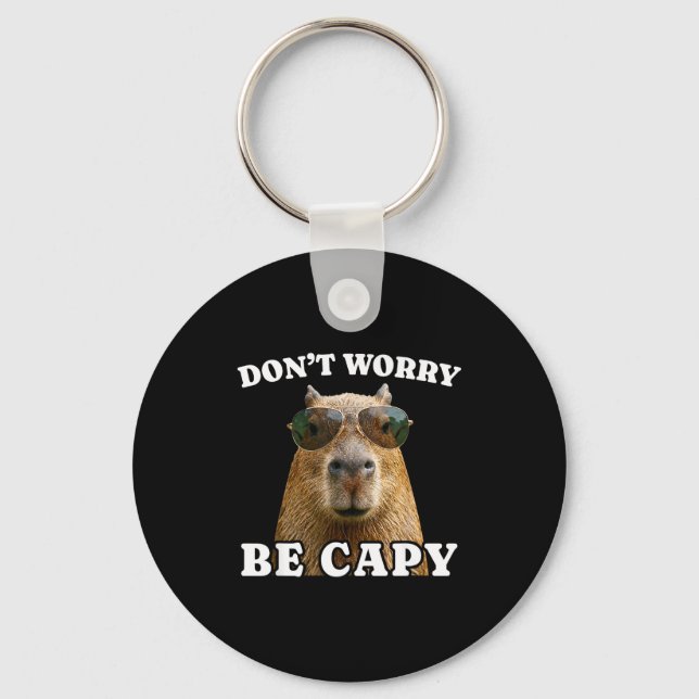 Oroa dig var capy rolig capybara  nyckelring (Framsida)