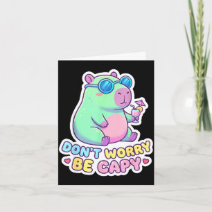Oroa dig vara capy söt kawaii kapybara sommar kort