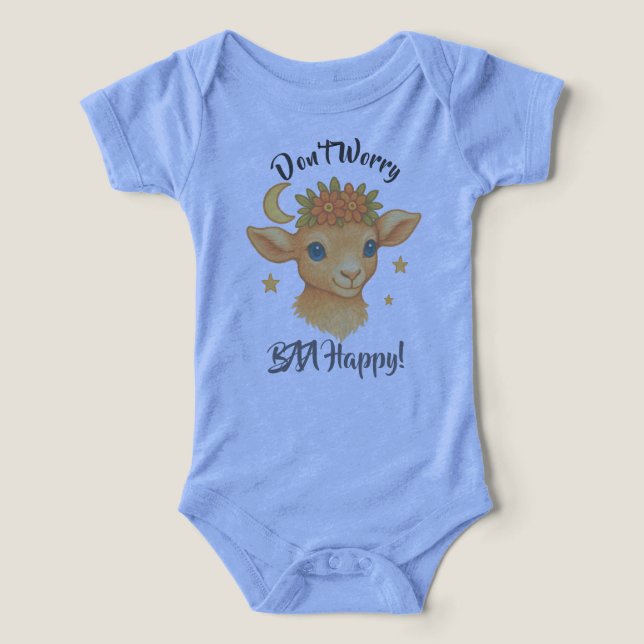 Oroa er inte BAA Glad Baby och Barn T Shirt (Design Framsida)