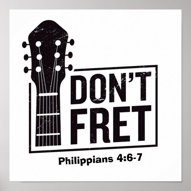 Oroa er inte (Filipper 4:6-7) Gitarr  Poster (Framsidan)