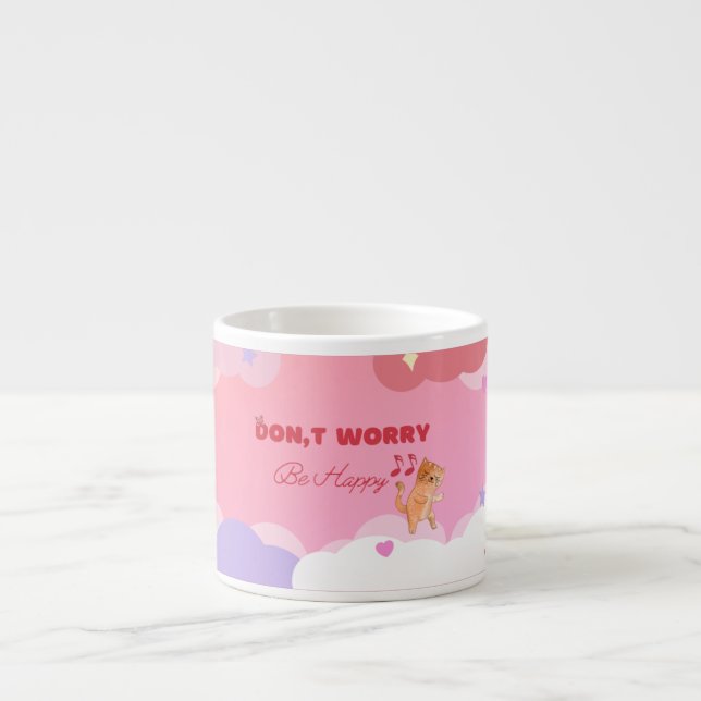 “Oroa Er Inte Lycklig” | Rolig Och Lekfull Design  Espressomugg (Framsidan)