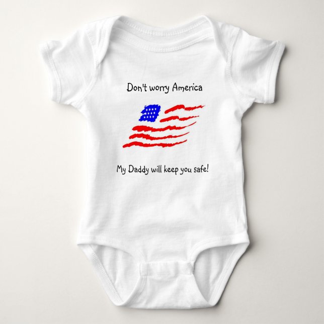 Oroa inte Amerika Tee Shirt (Framsida)