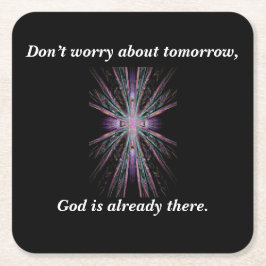 Oroa inte kor för underlägg w/Feather Papper Kvadrat