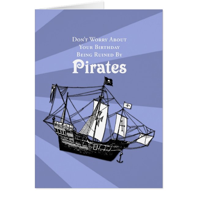Oroa inte om pirater hälsningskort (Framsidan)
