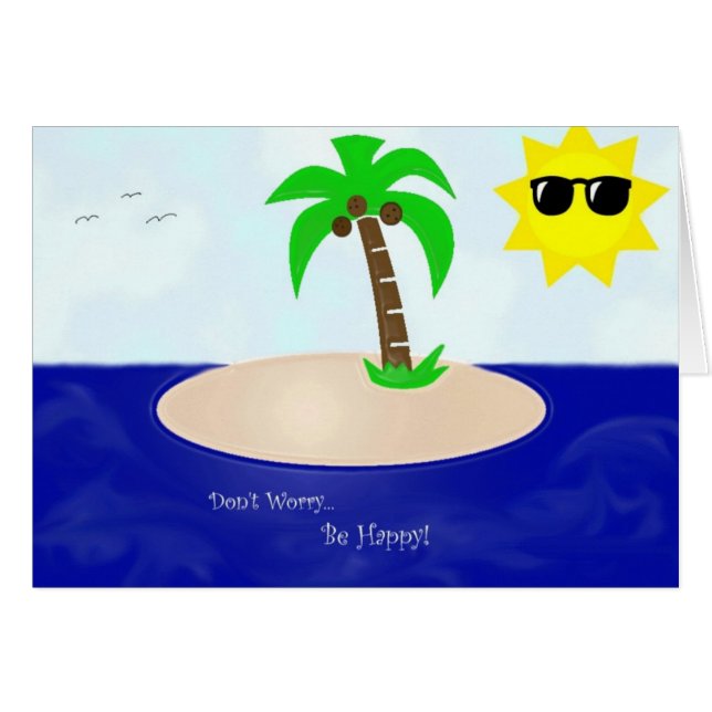 Oroa inte, var lycklig! hälsningskort (Framsidan Horizontal)