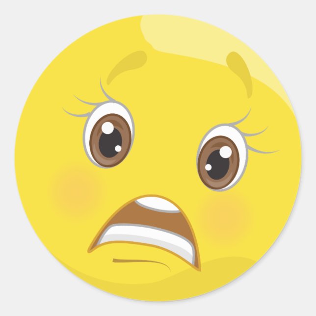 Oroade Emoji Stickers Runt Klistermärke (Framsida)